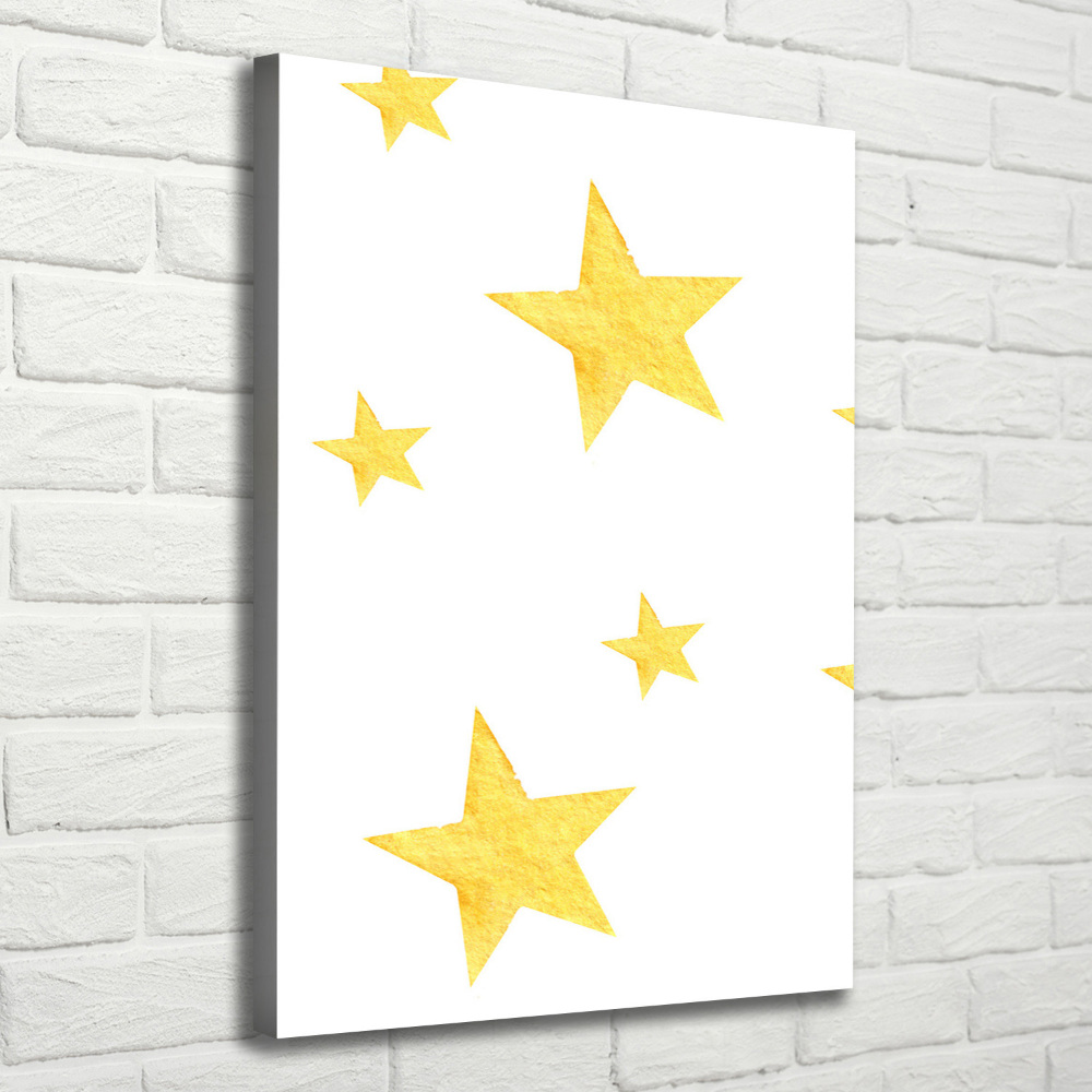 Wall art canvas large Yellow stars