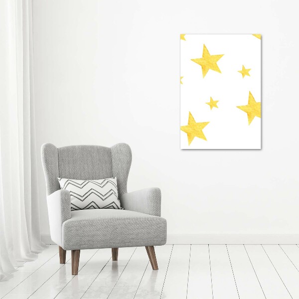 Wall art canvas large Yellow stars