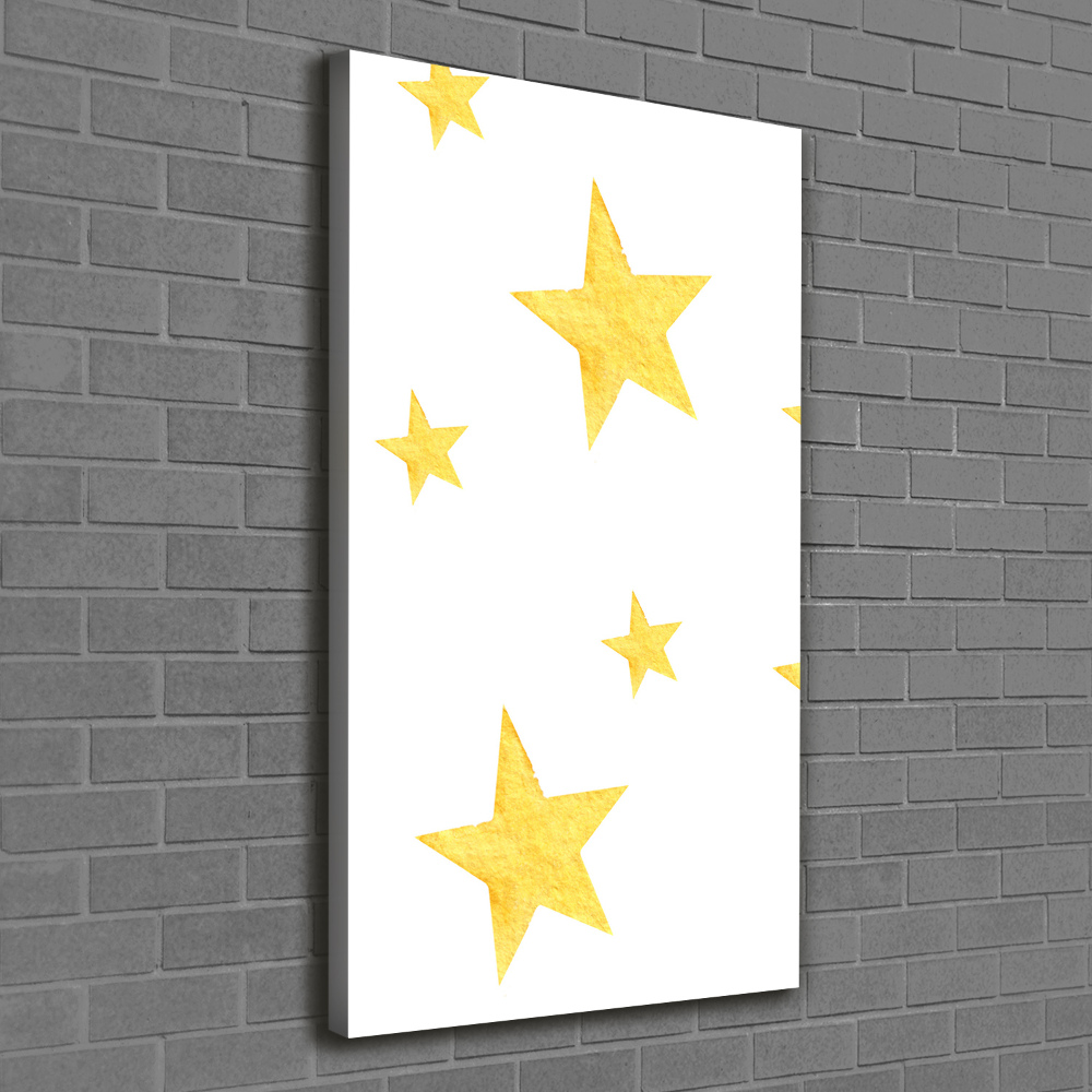 Wall art canvas large Yellow stars