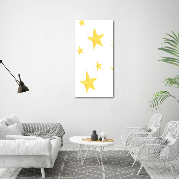 Wall art canvas large Yellow stars