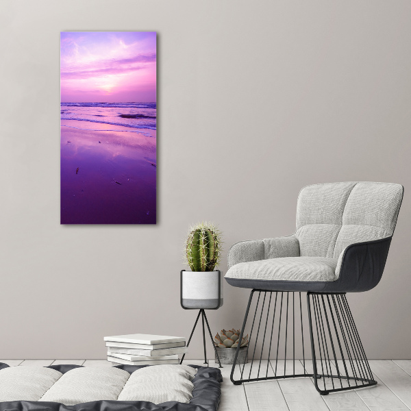 Wall art canvas large Sunset sea