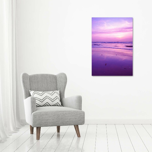 Wall art canvas large Sunset sea