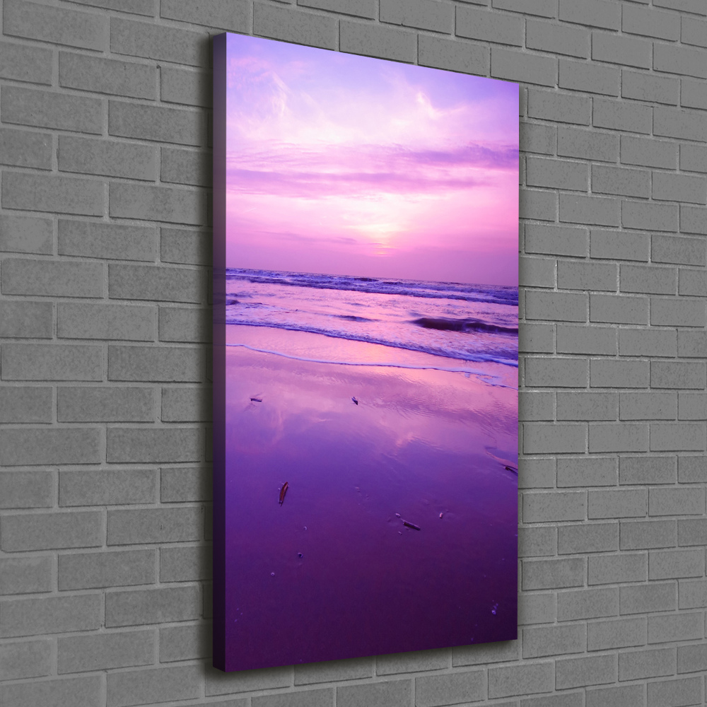 Wall art canvas large Sunset sea