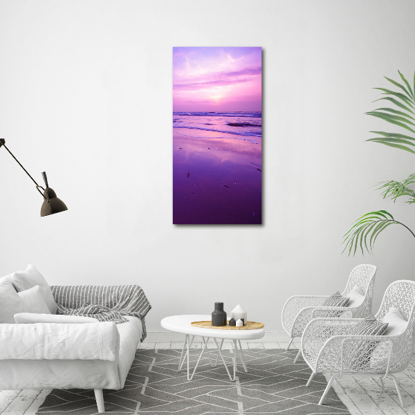 Wall art canvas large Sunset sea