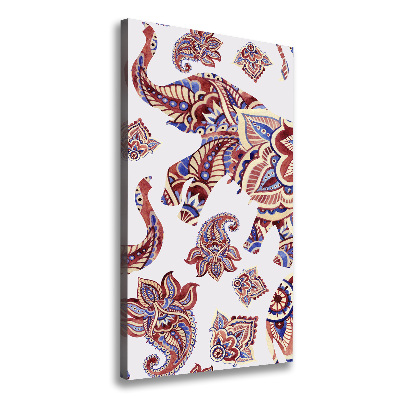 Canvas wall art Ethnic elephant patterns