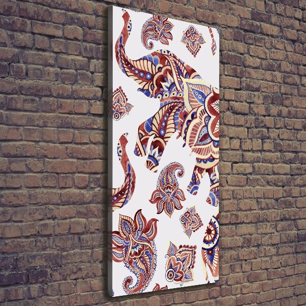 Canvas wall art Ethnic elephant patterns