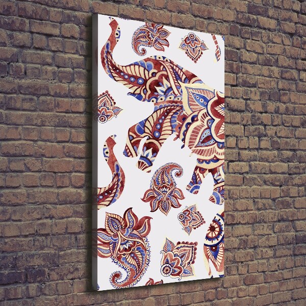 Canvas wall art Ethnic elephant patterns