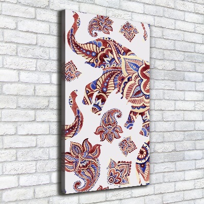 Canvas wall art Ethnic elephant patterns