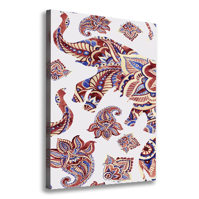 Canvas wall art Ethnic elephant patterns