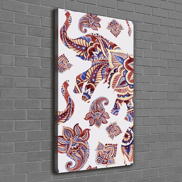 Canvas wall art Ethnic elephant patterns