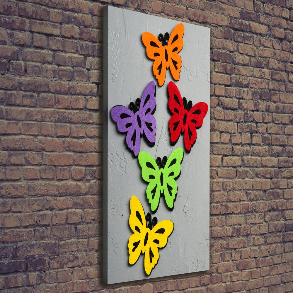 Large canvas wall art Colorful butterflies