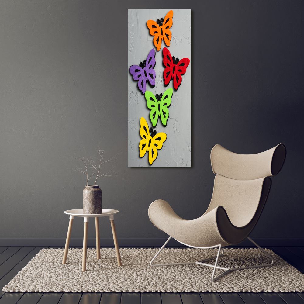 Large canvas wall art Colorful butterflies