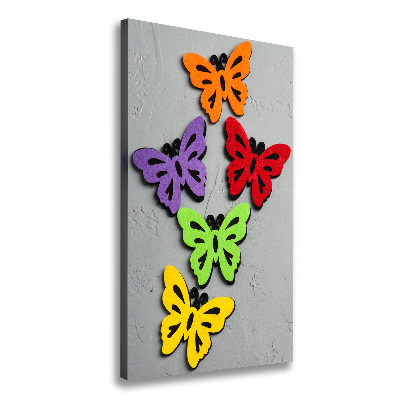 Large canvas wall art Colorful butterflies