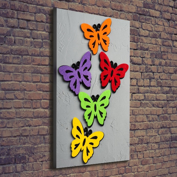 Large canvas wall art Colorful butterflies