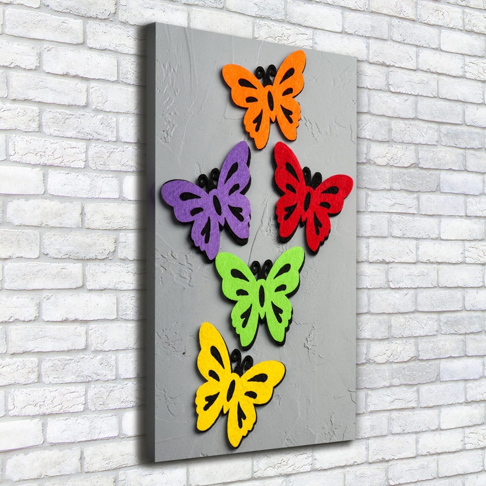 Large canvas wall art Colorful butterflies