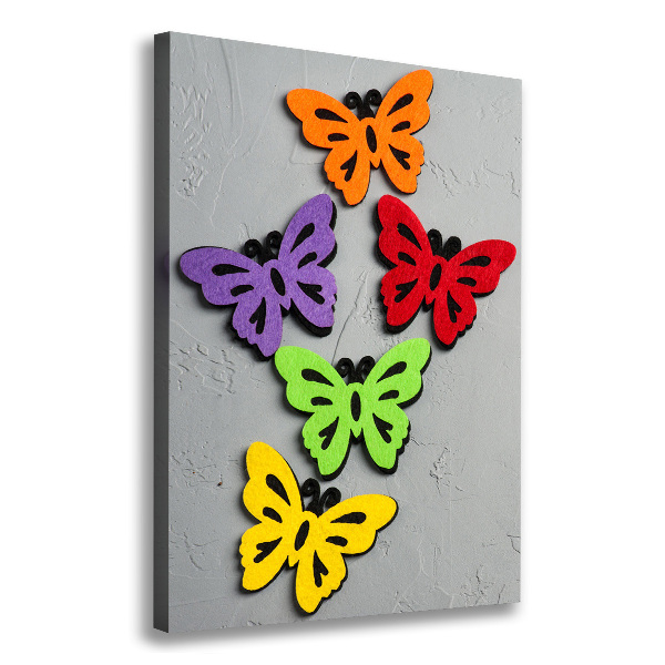 Large canvas wall art Colorful butterflies