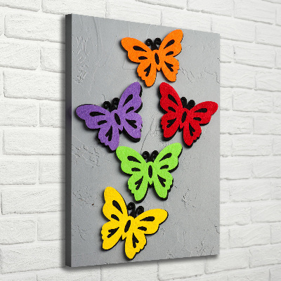 Large canvas wall art Colorful butterflies