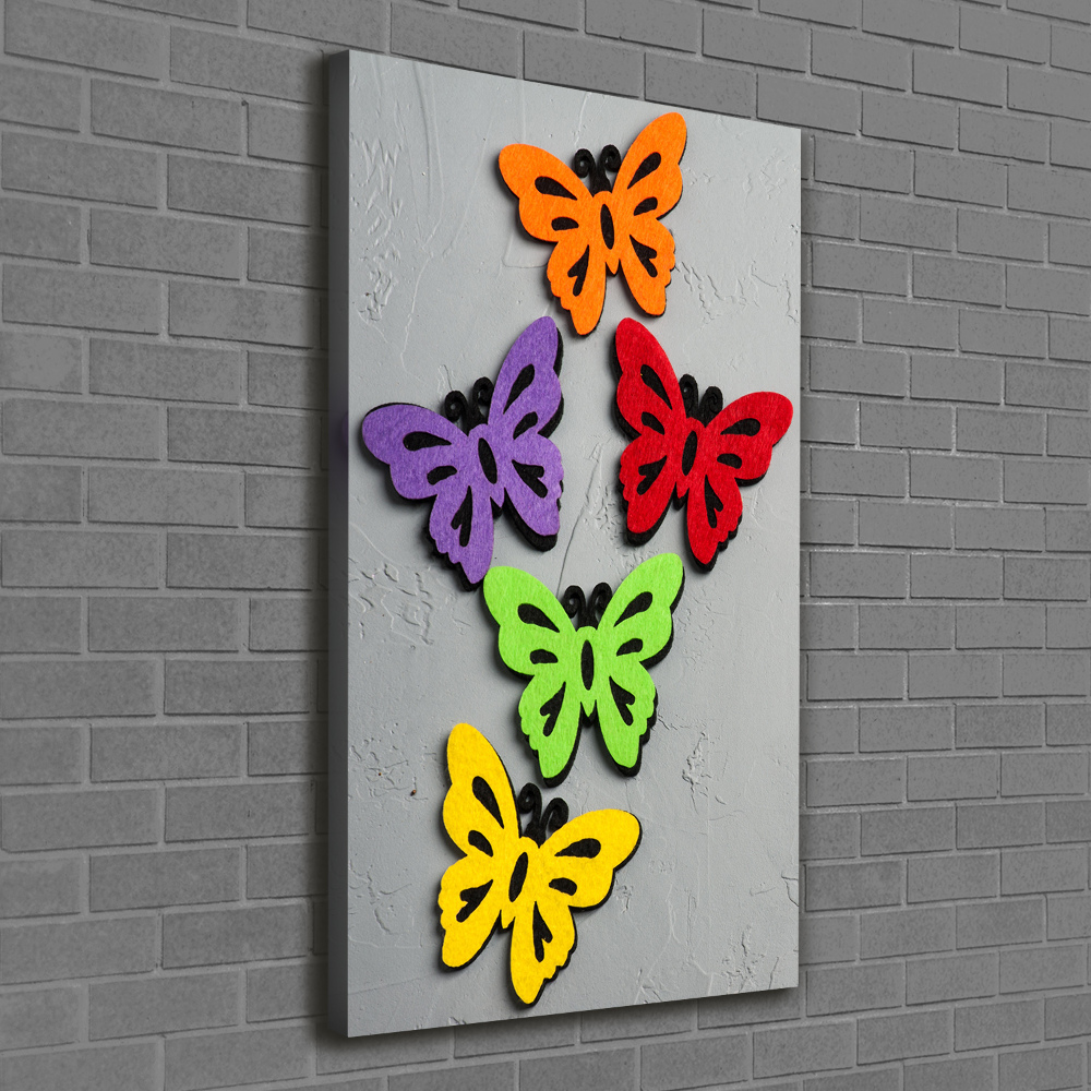 Large canvas wall art Colorful butterflies