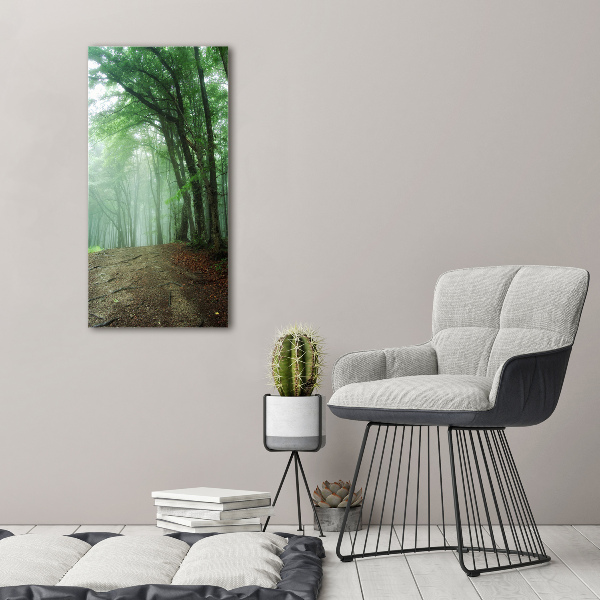 Canvas wall art Fog in the forest