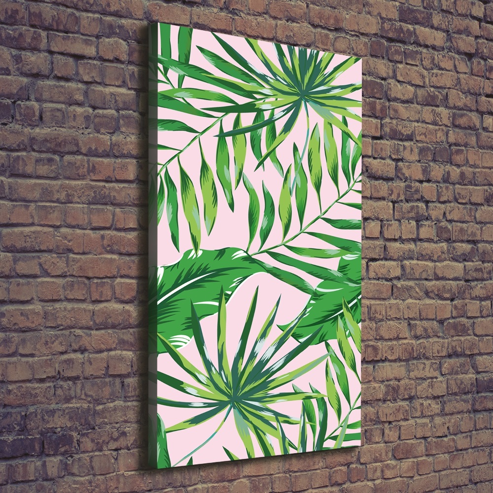 Large canvas wall art Tropical leaves