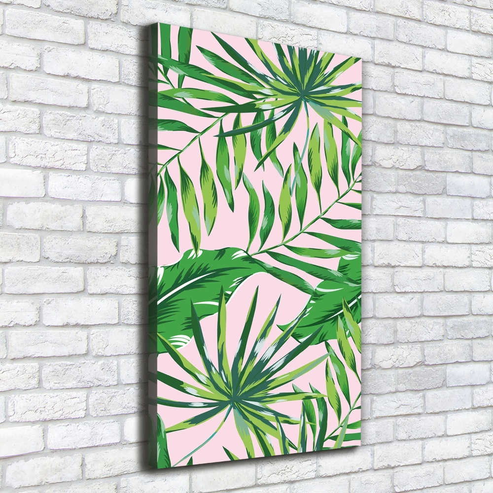 Large canvas wall art Tropical leaves