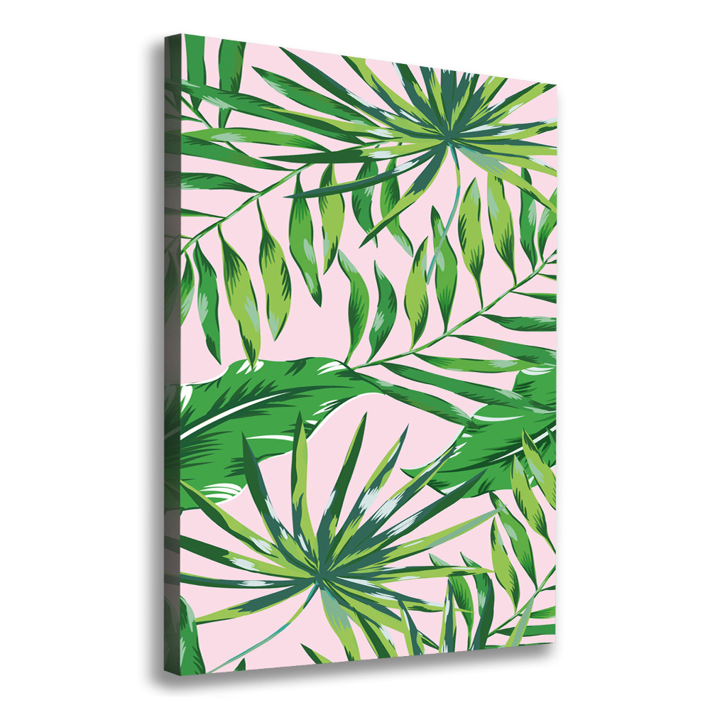 Large canvas wall art Tropical leaves