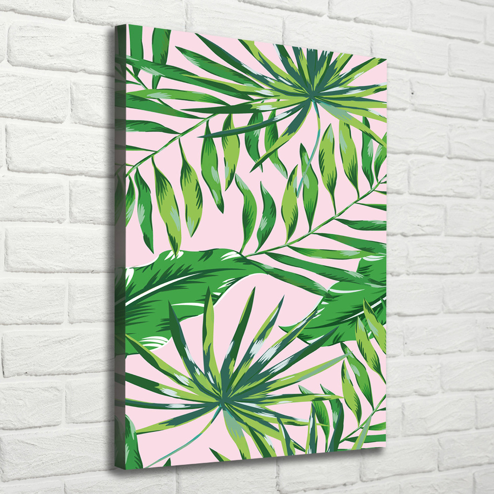 Large canvas wall art Tropical leaves