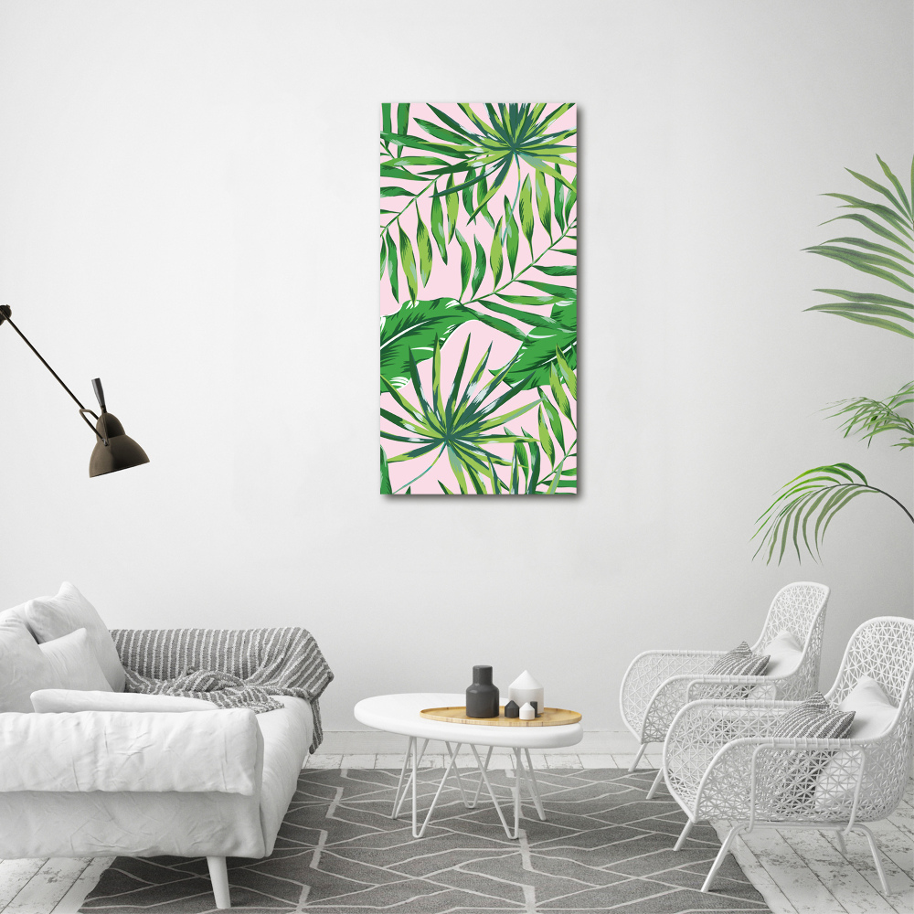 Large canvas wall art Tropical leaves