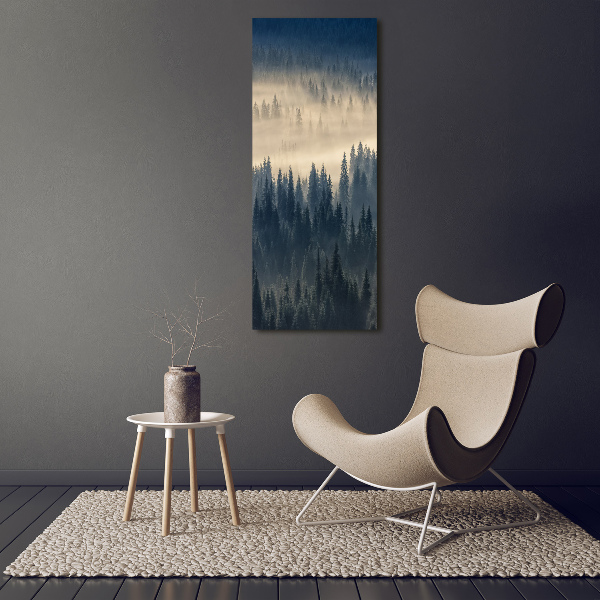 Canvas wall art Fog over the forest