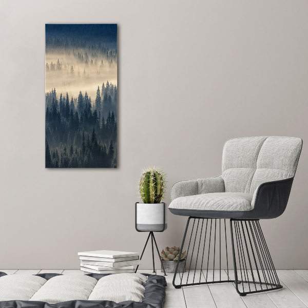 Canvas wall art Fog over the forest