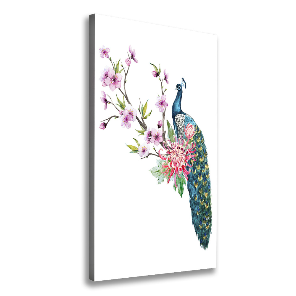 Wall art canvas large Paw and flowers