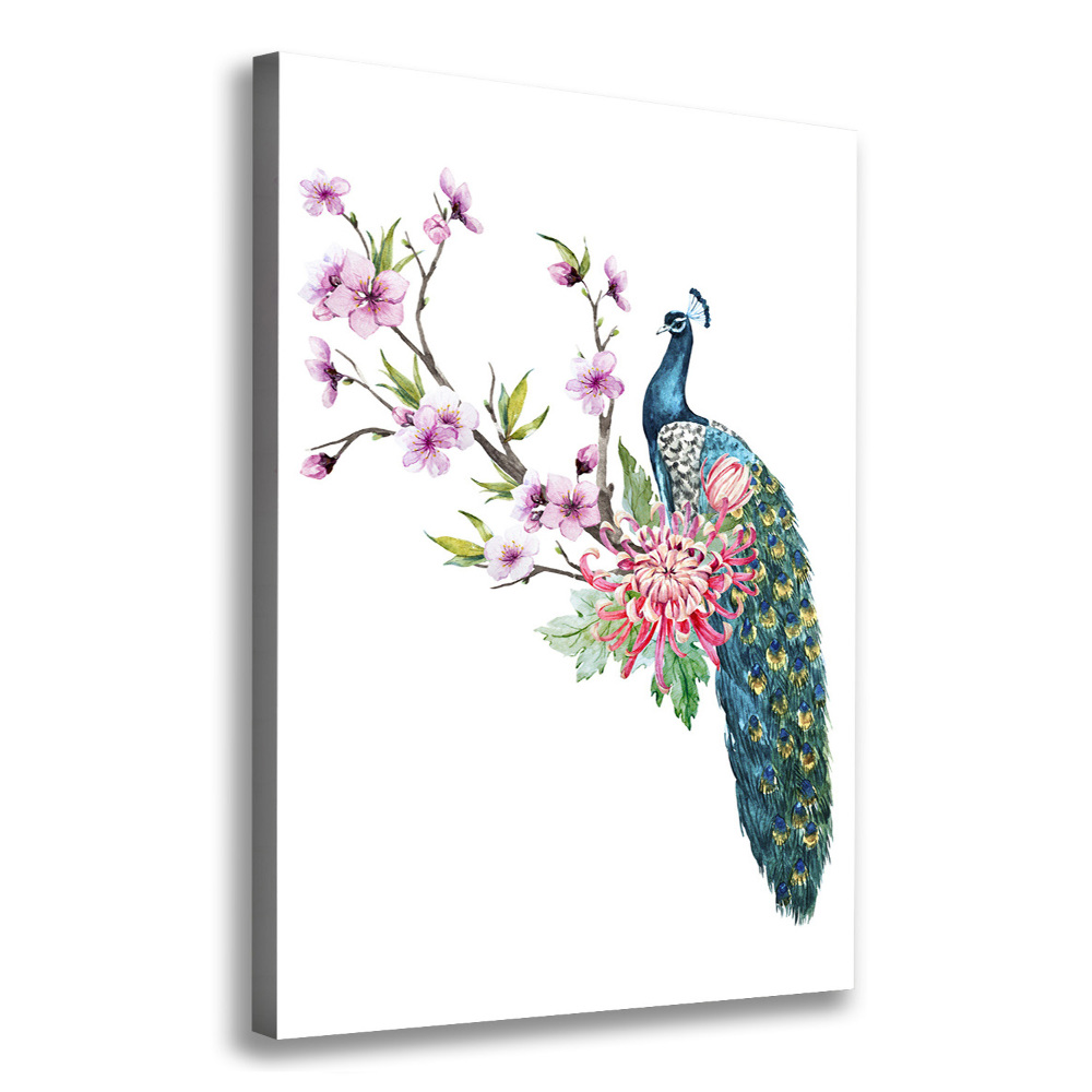 Wall art canvas large Paw and flowers