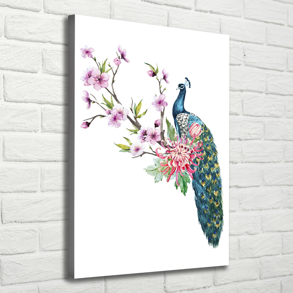 Wall art canvas large Paw and flowers