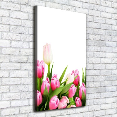 Canvas wall art Pink tulips