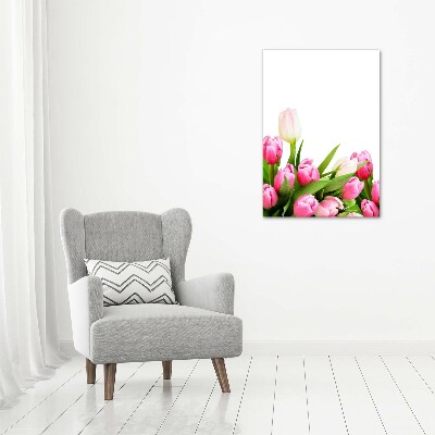 Canvas wall art Pink tulips