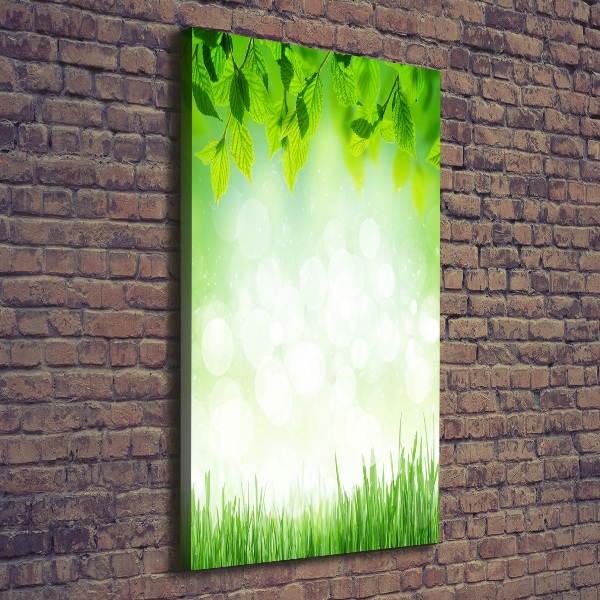 Large canvas wall art Leaves and grass