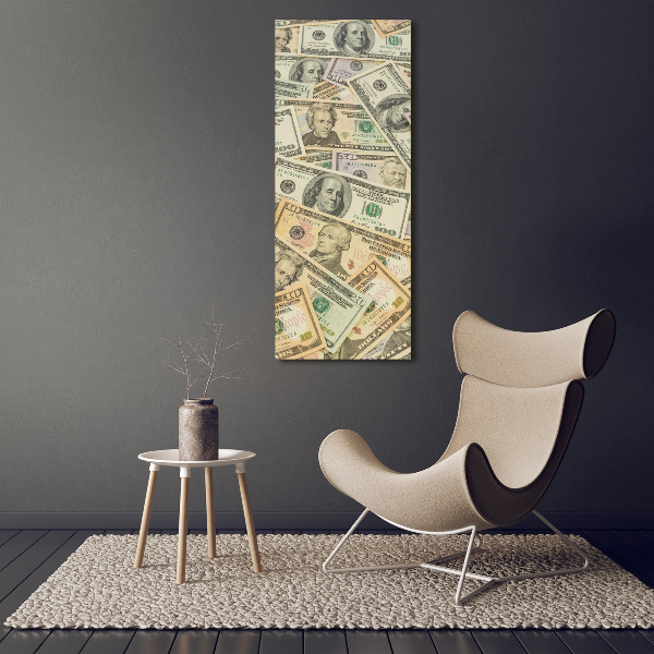 Canvas wall art Dollars banknotes