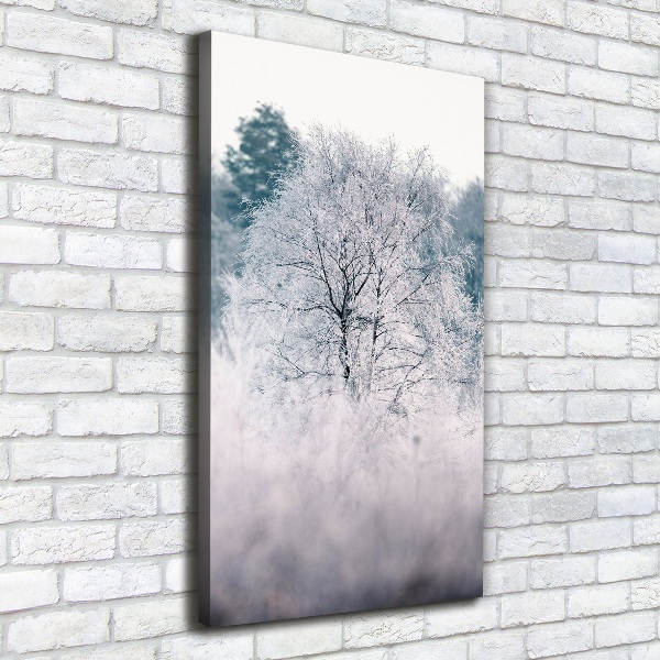 Wall art canvas large Forest in winter