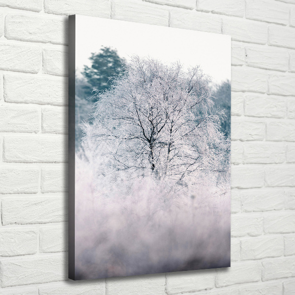 Wall art canvas large Forest in winter