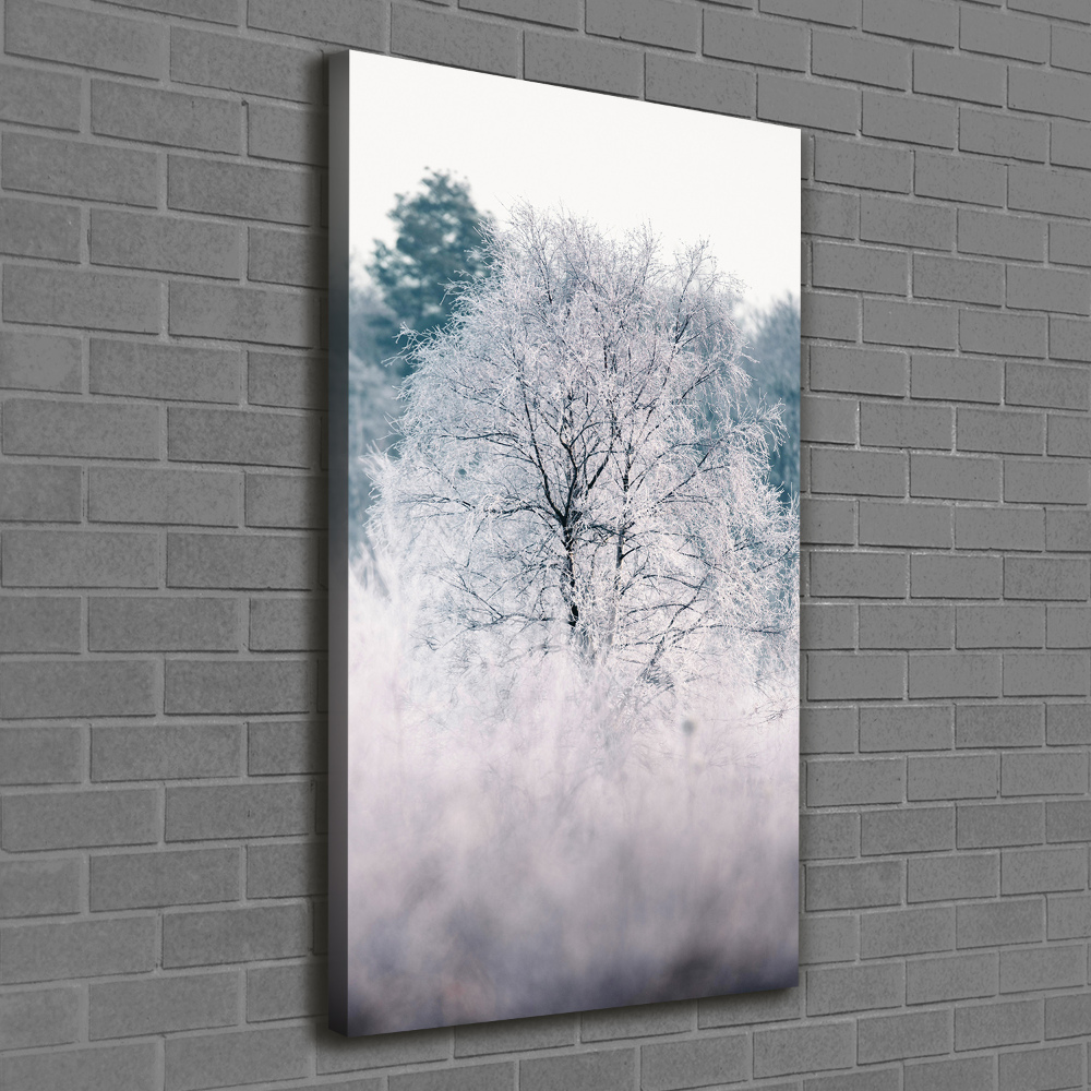 Wall art canvas large Forest in winter