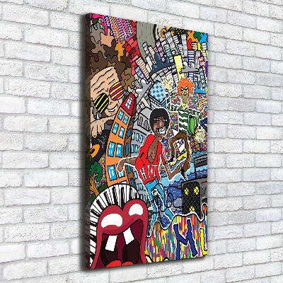 Large canvas wall art Musical collage