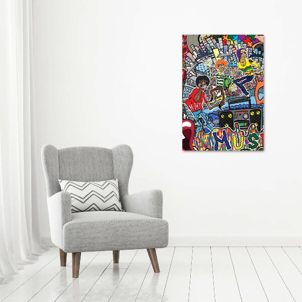 Large canvas wall art Musical collage