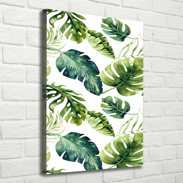 Canvas wall art Tropical leaves