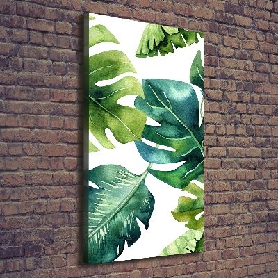 Large canvas wall art Tropical leaves