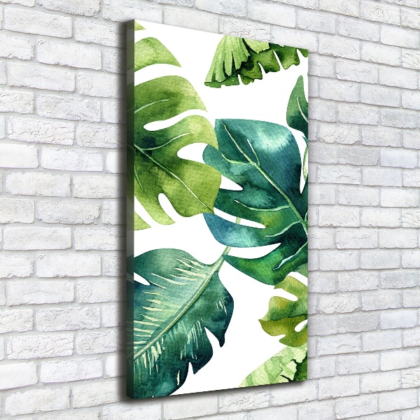 Large canvas wall art Tropical leaves