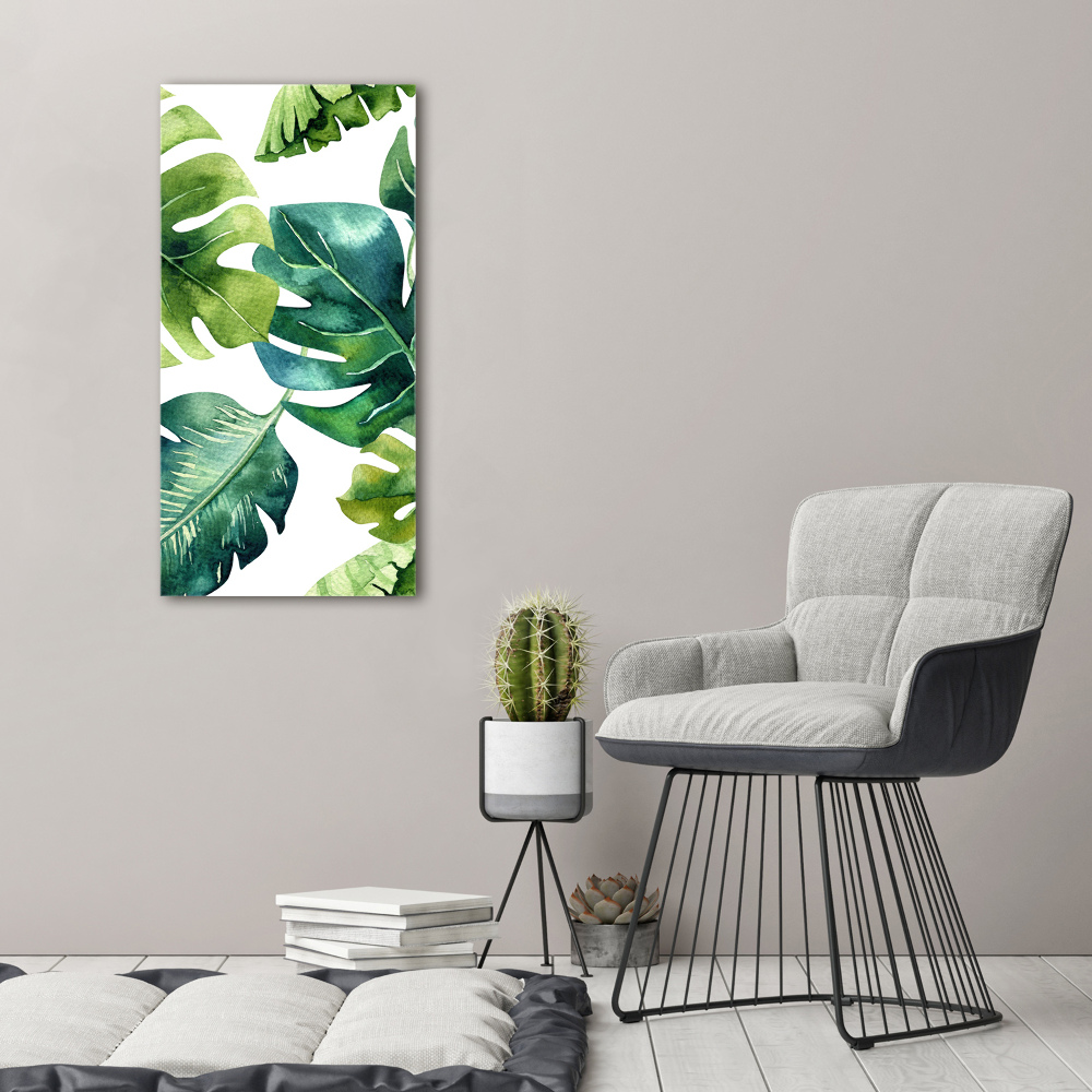 Large canvas wall art Tropical leaves