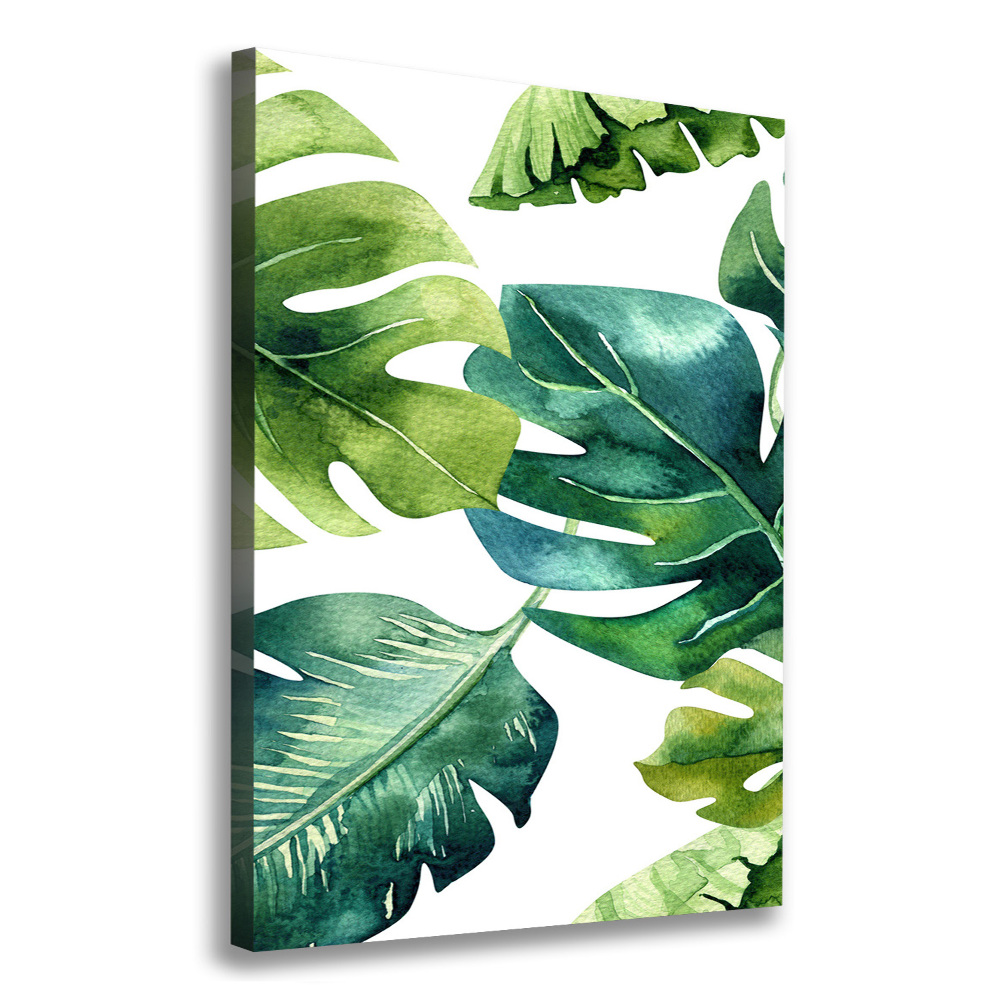 Large canvas wall art Tropical leaves