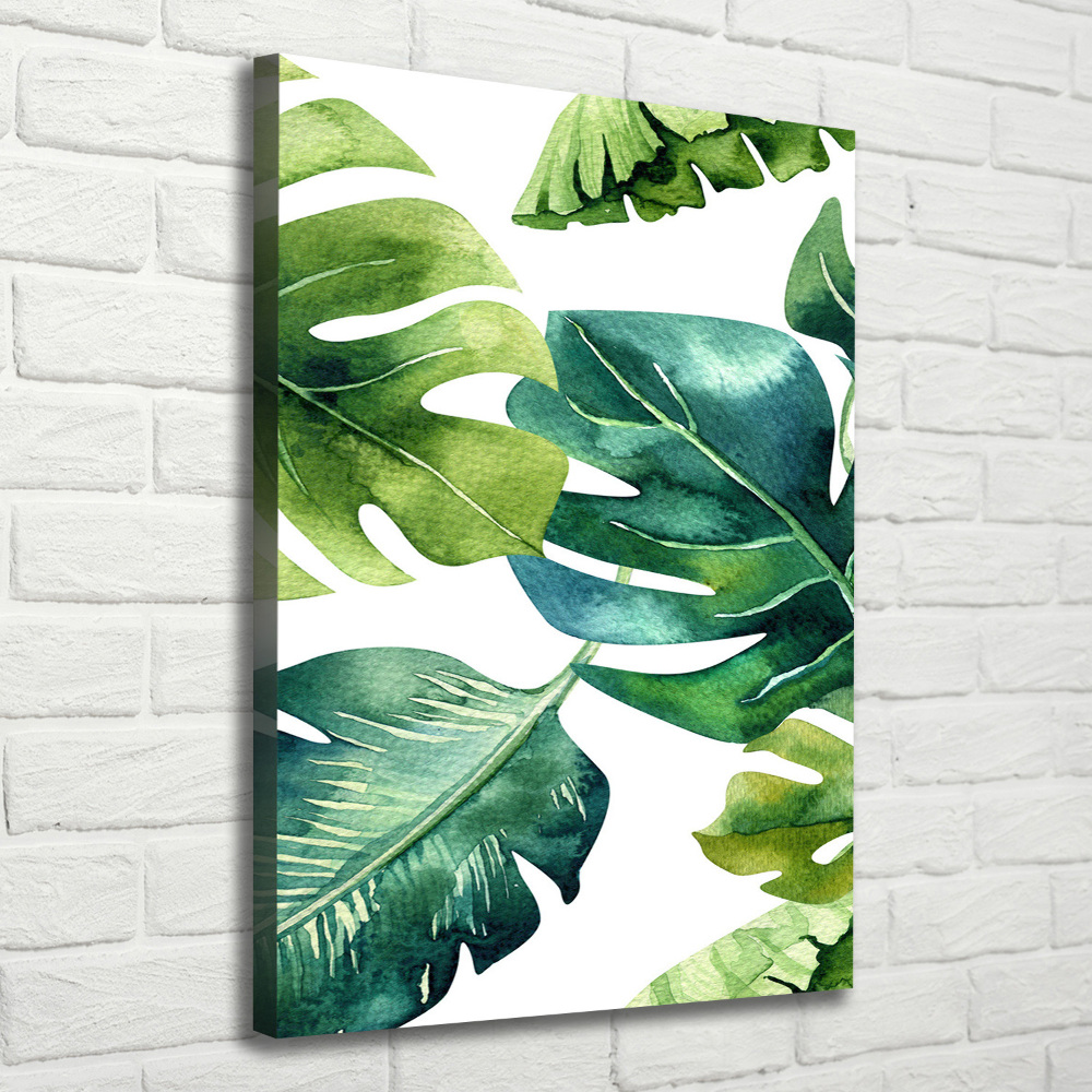 Large canvas wall art Tropical leaves