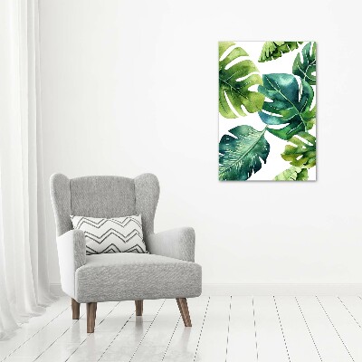 Large canvas wall art Tropical leaves