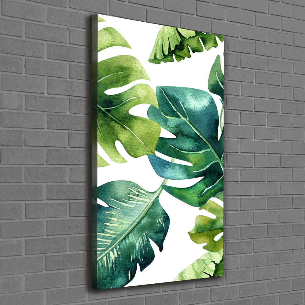 Large canvas wall art Tropical leaves